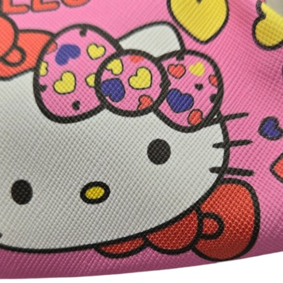 Hello Kitty Coin Pouch Mini Change Purse Pink Cartoon Cat Hearts PU Leather NWT - Picture 2 of 4
